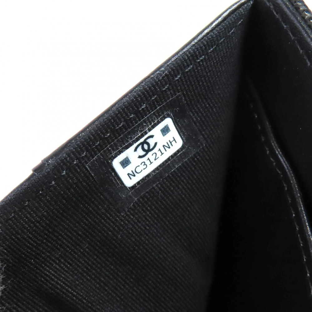 CHANEL Authentic Black Caviar Leather Logo Wallet - Picture 10 of 13
